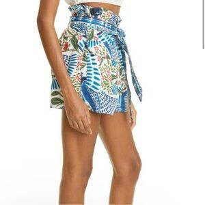 FARM Rio Blue and Green High Waist Shorts